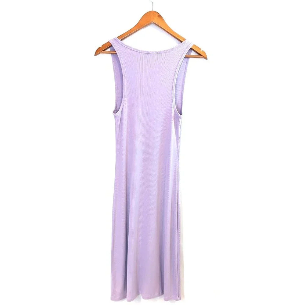 Wilfred Free | Aritzia Ribbed Tank Midi Dress in Lilac Purple | Size Small - Picture 6 of 11